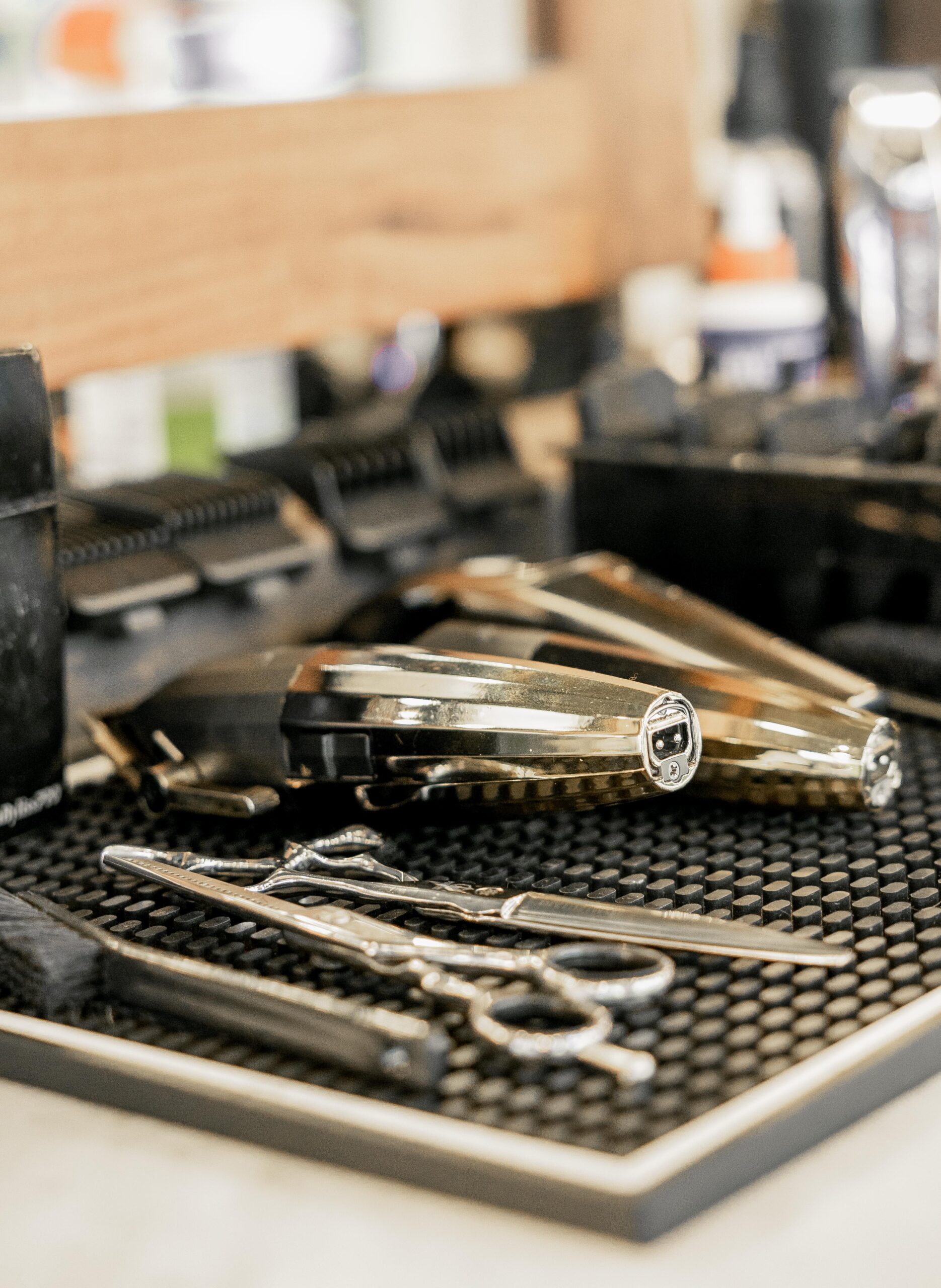 barber tools on counter